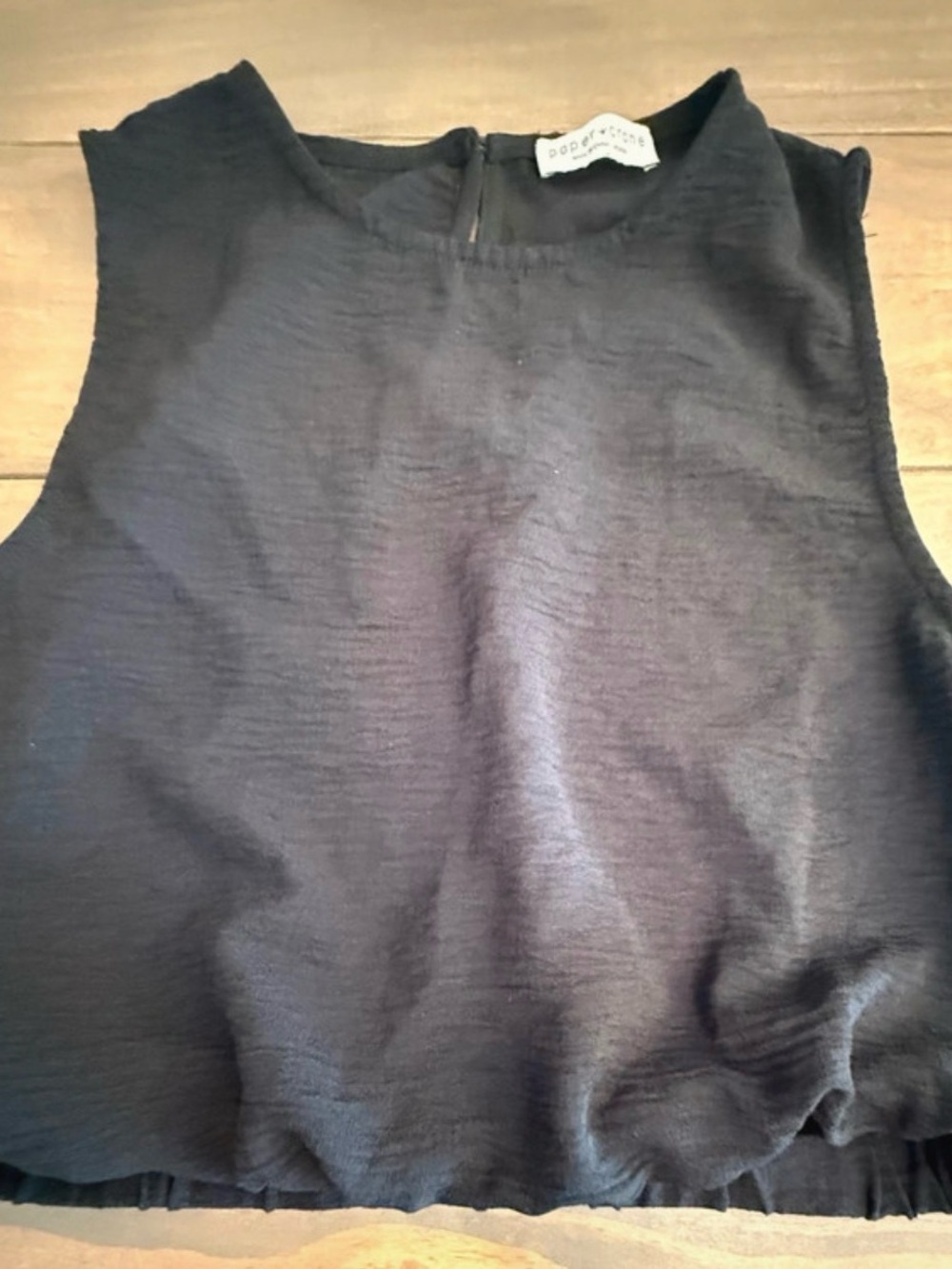 Paper Crane Black Textured Sleeveless Tank